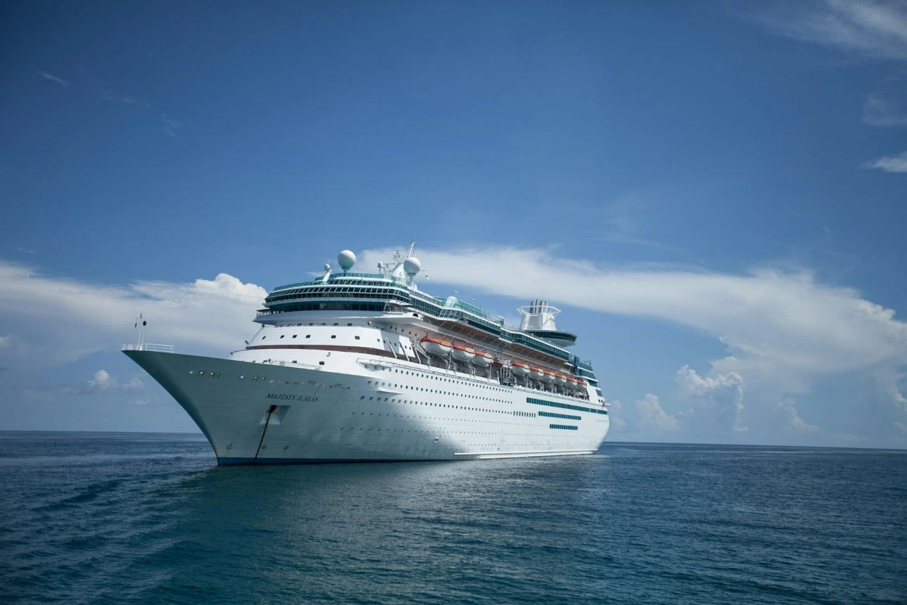 a cruise ship in the middle of the ocean